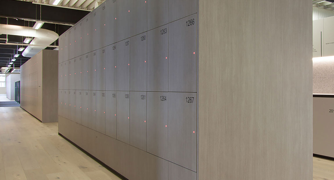 workplace lockers at Red Energy - Lockin