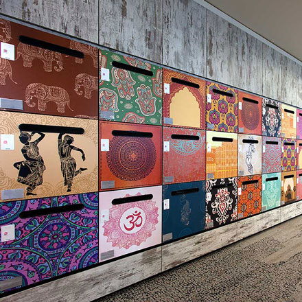 graphic artwork on lockers