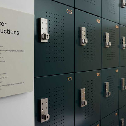 steel lockers with performation patterns