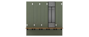 pl2+ 2 door wave hanging locker with bench seat