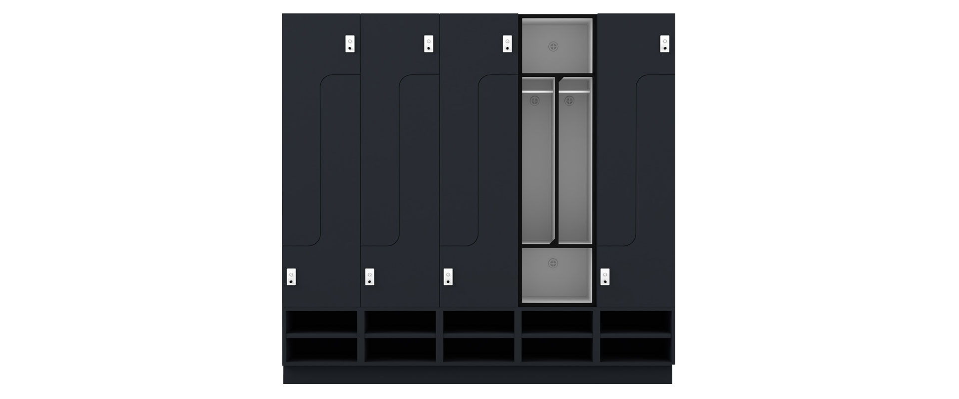 plb2 2 door hanging locker with shoe box and wave door