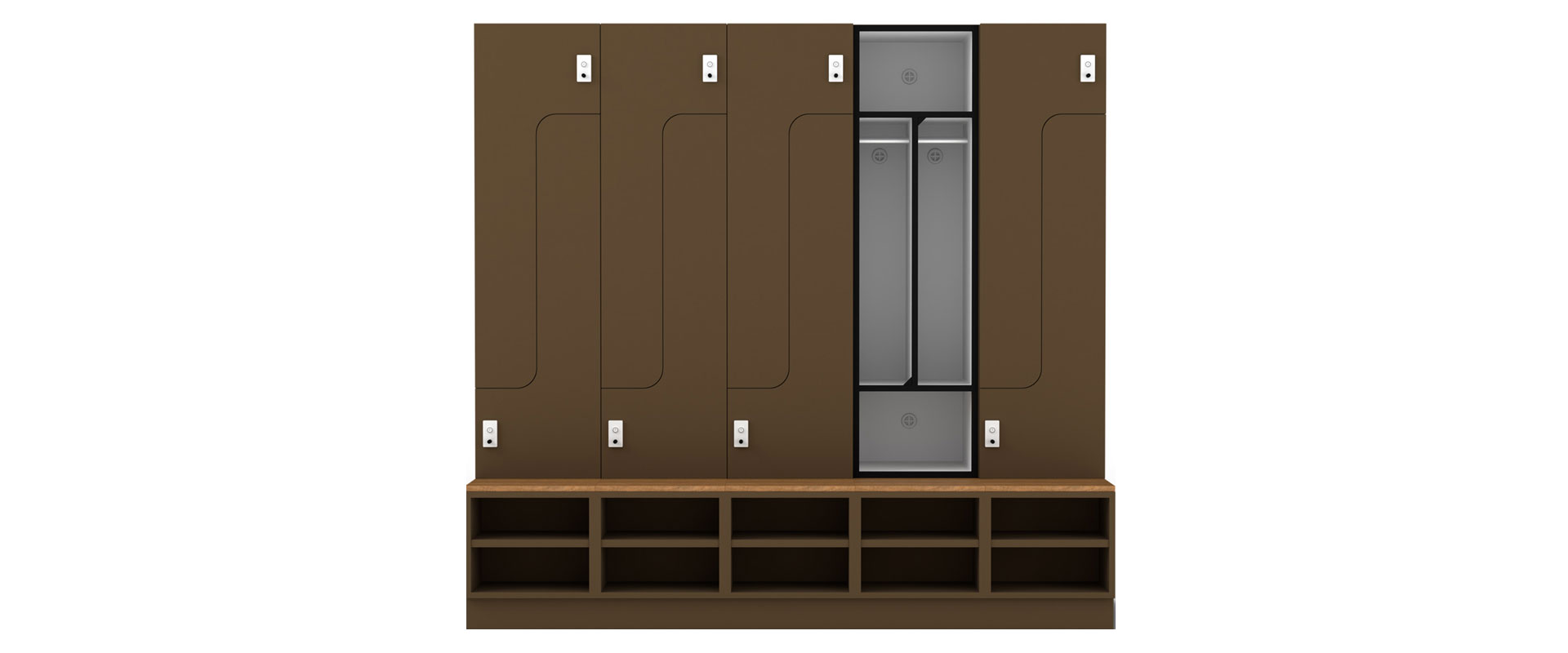 pls2 2 wave door locker with bench seat and shoe box