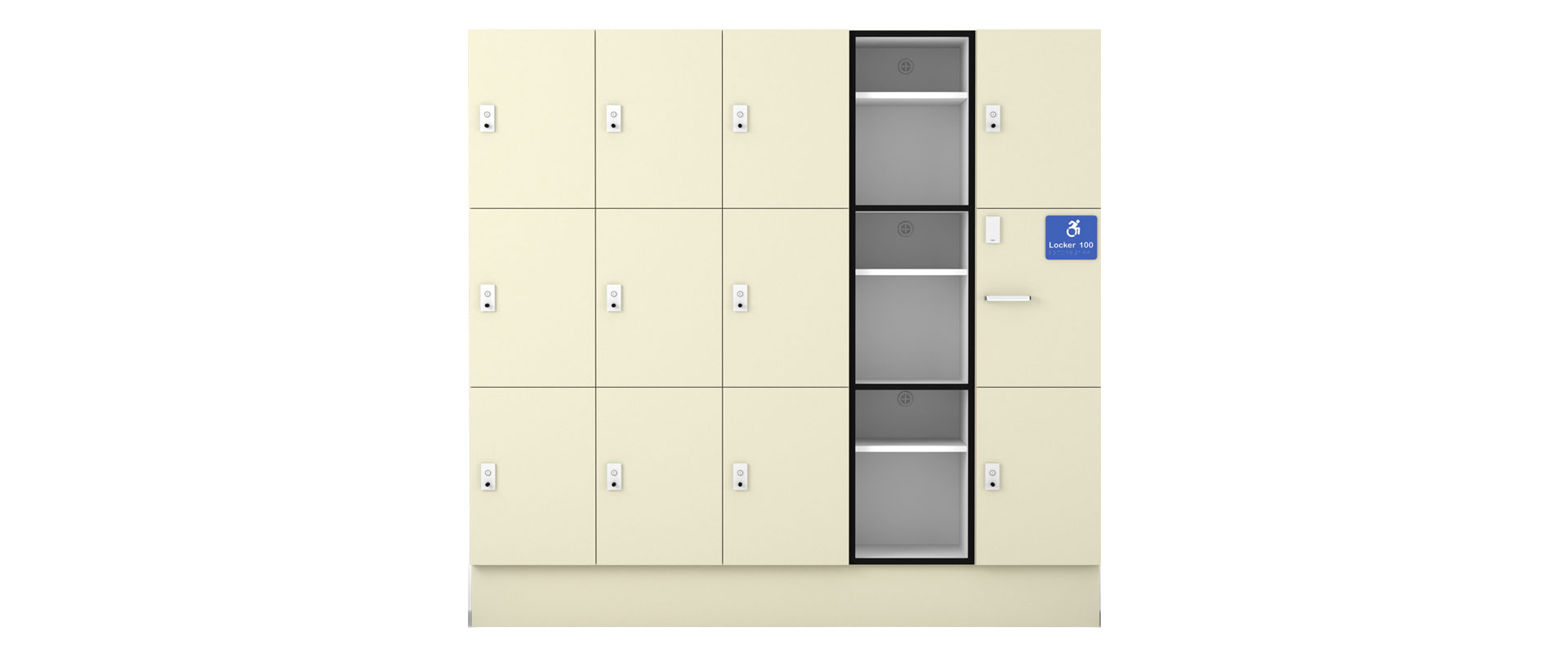 3 door accessible shelving locker by lockin