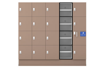 4 door accessible shelving locker by lockin
