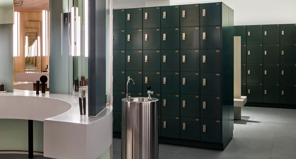 gym and change room lockers and storage at the Commons Health Club