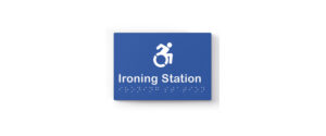 Accessible ironing station signage with icon by lockin