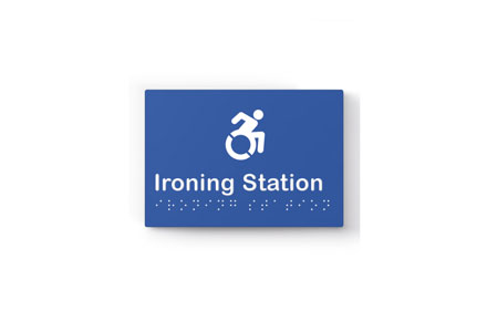 Accessible ironing station signage with icon by lockin