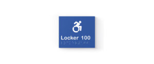 Accessible locker signage with icon by lockin