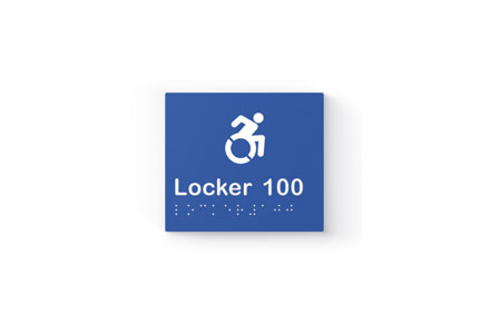 Accessible locker signage with icon by lockin