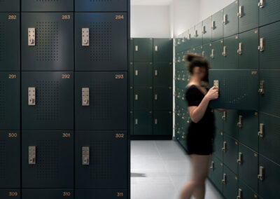 gym and change room lockers and storage at the Commons Health Club