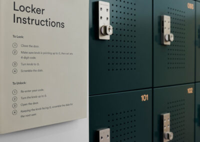 gym and change room lockers and storage at the Commons Health Club