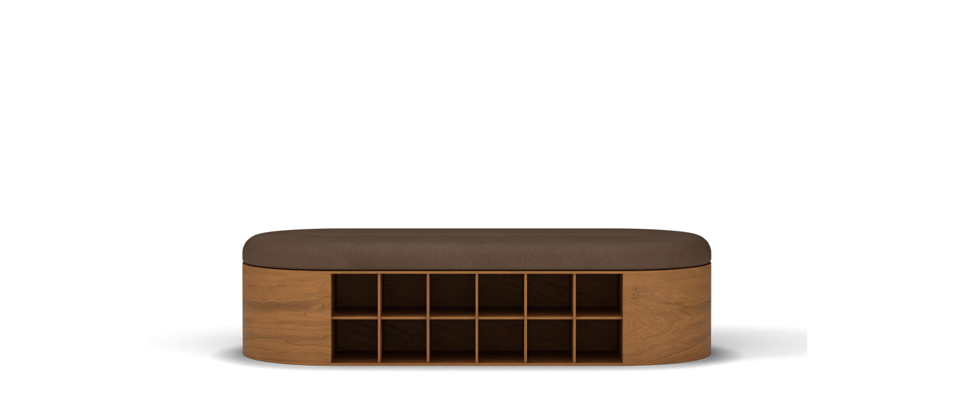 lockin ottoman with shoe shelf