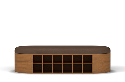 lockin ottoman with shoe shelf