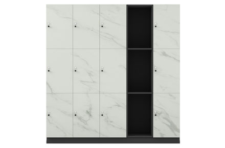 3 door locker - HY3 Steel hybrid shelving locker