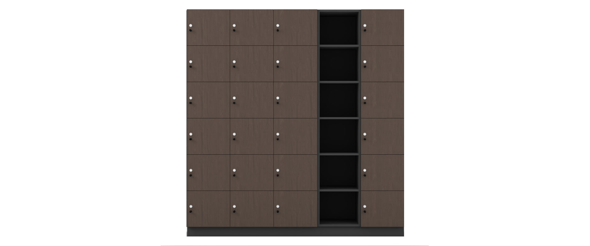 lockin 6 door steel hybrid shelving lockers HY6